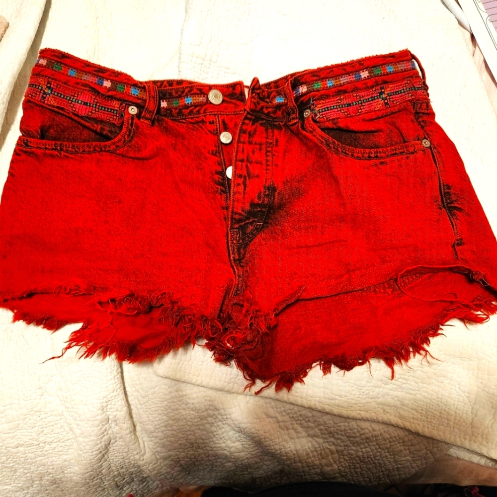 Red Free People shorts size 29